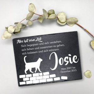 Gedenktafel „Alles hat seine Zeit – Katze“